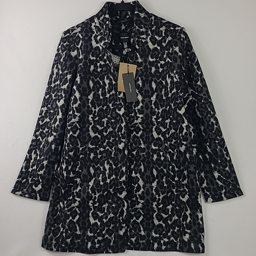 NWT VERO MODA Brushed Katherine Jacket Size M/P Light Grey Melange